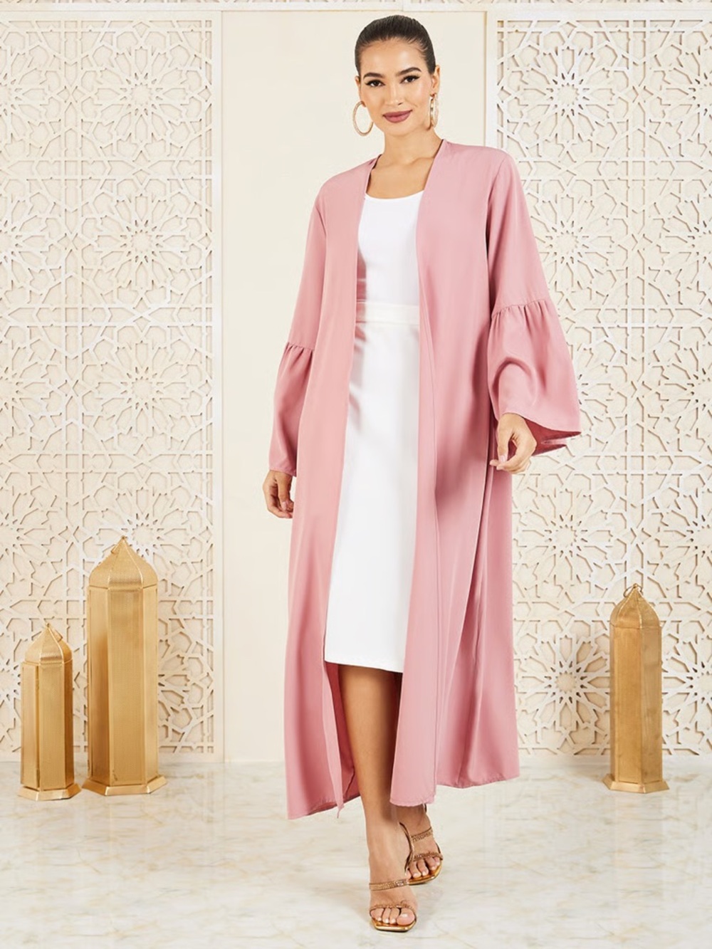 Have Blush Pink Open-Front Bell Sleeve Cape